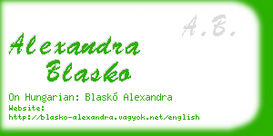 alexandra blasko business card