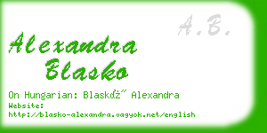 alexandra blasko business card